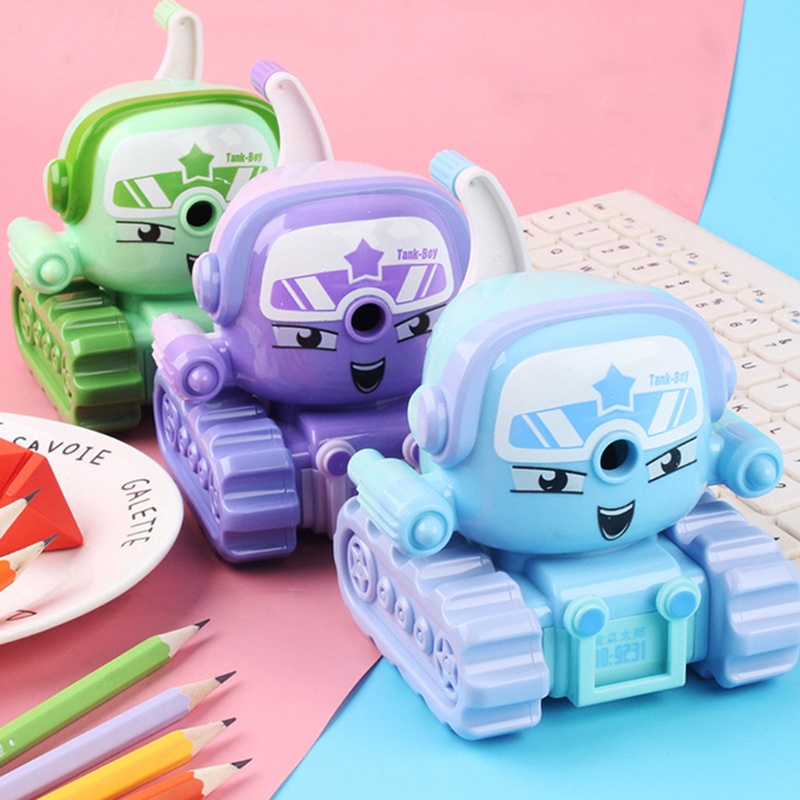 Dụng Cụ Mài Dao Hình Xe Tăng Hoạt Hình Nhiều Màu Sắc Nhỏ Gọn Dành Cho Học Sinh