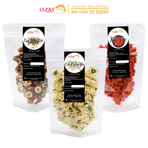 Set trà hoa cúc trắng táo đỏ lát kỉ tử/ kỷ tử loại 1 OZAT FOOD táo lát, kỉ tử 100g cúc trắng 50 -100g dưỡng tâm