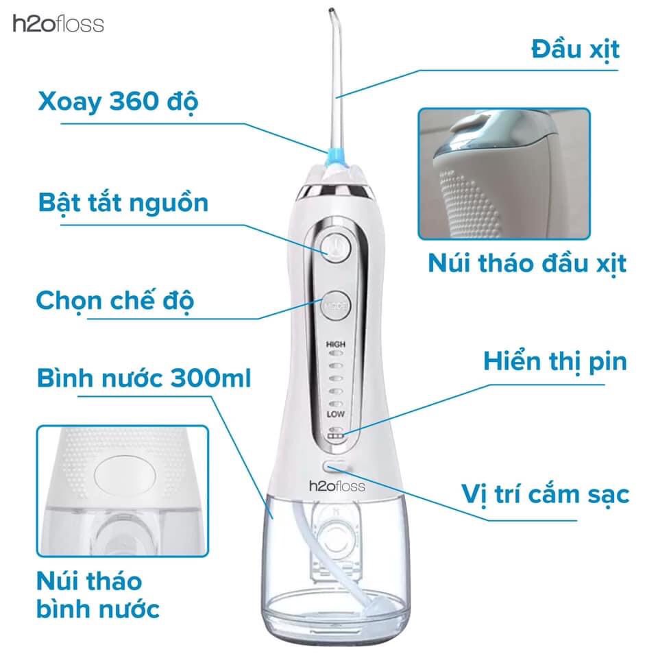 Máy tăm nước cầm tay H2ofloss HF9P  phiên bản MỚI NHẤT 2022 - thiết bị vệ sinh răng miệng hoàn hảo
