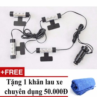 Đèn led chiếu gầm ghế ô tô, xe hơi mẫu 1 + tặng 01 khăn lau xe chuyên tl01