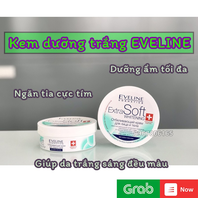 Kem dưỡng trắng da mặt và toàn thân EVELINE Extra Soft Whitening 200ml