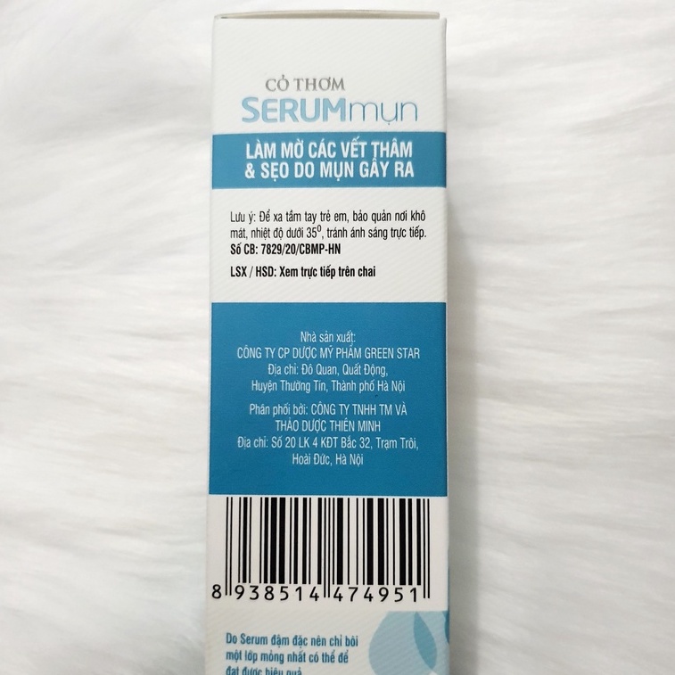 Serum Cho Da Mụn Giúp Sáng da Mờ Thâm- Cỏ Thơm