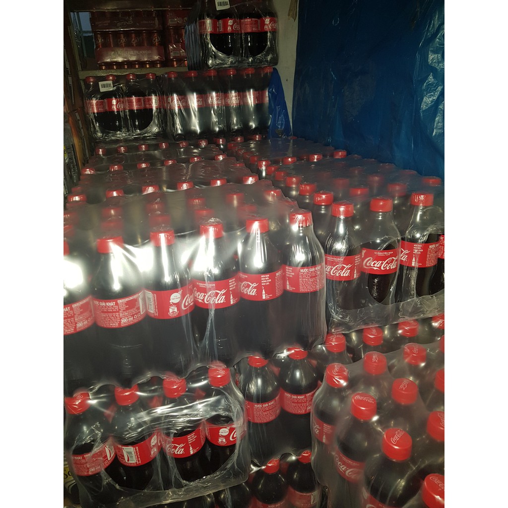 Thùng 24 Nước Ngọt Có Gas Coca Cola Soft Drink Chai Nhựa PEP 390ml Date Luôn Mới