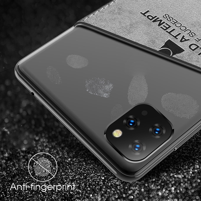 Ốp điện thoại TPU mềm phủ vải họa tiết hươu cho iPhone 11 Pro X XR XS Max