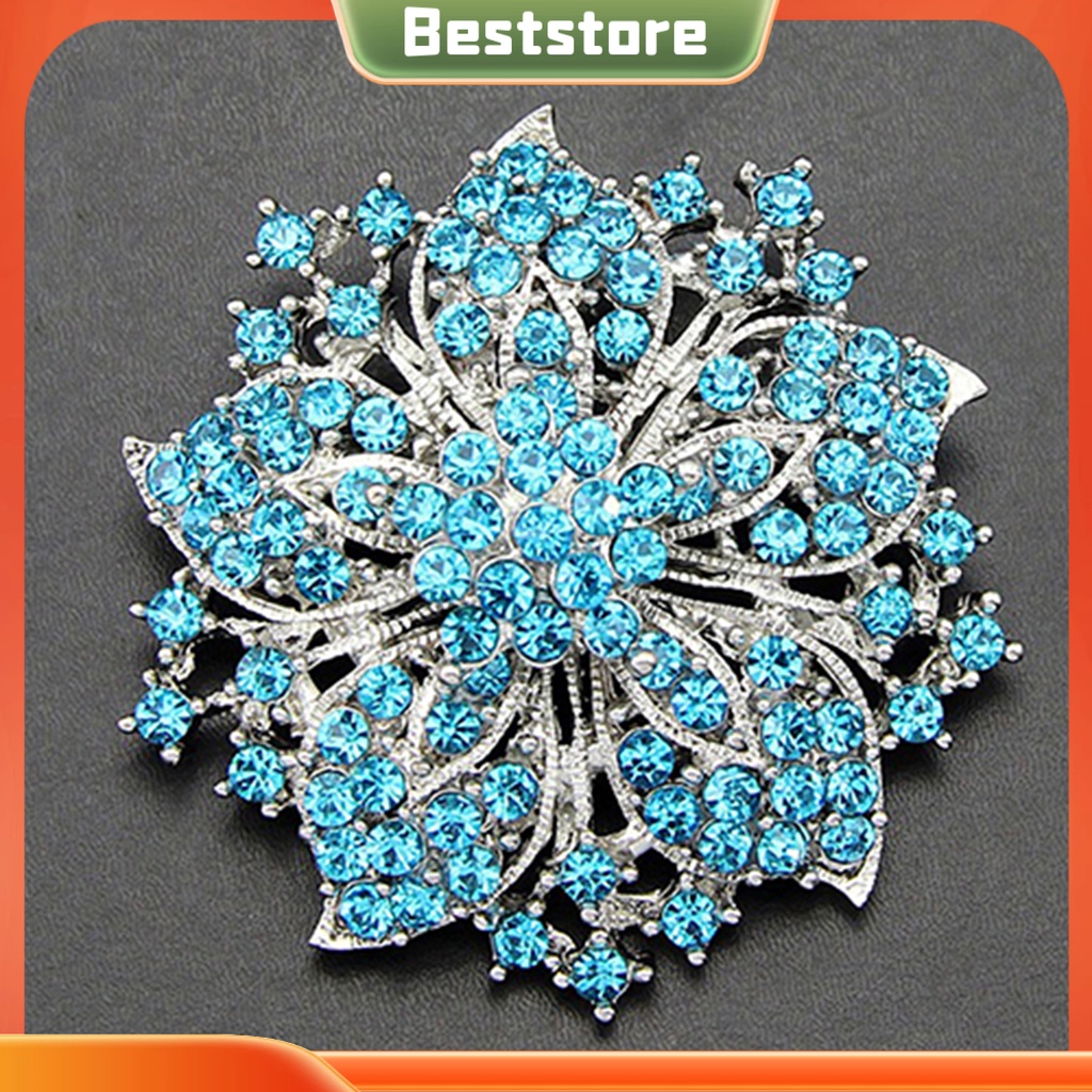 Ghim Cài Áo Mạ Bạc Hình Hoa Đính Đá Sang Trọng Bsm1