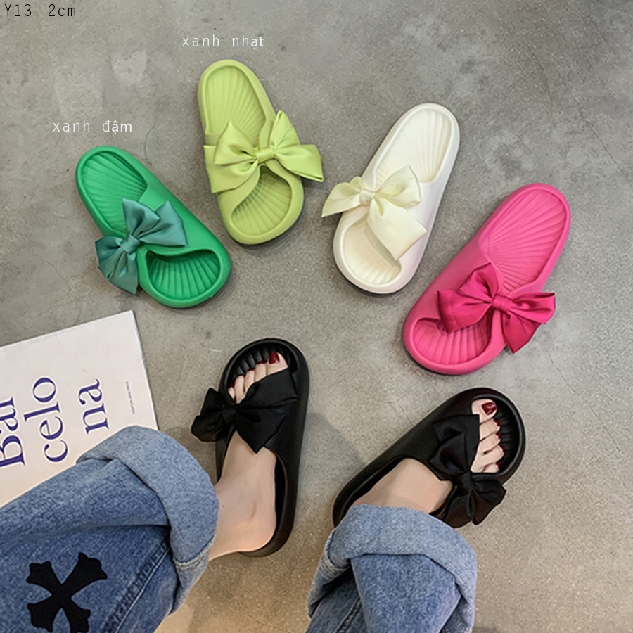 Dép siêu nhẹ đế mềm chống trượt gắn nơ xinh - Y13