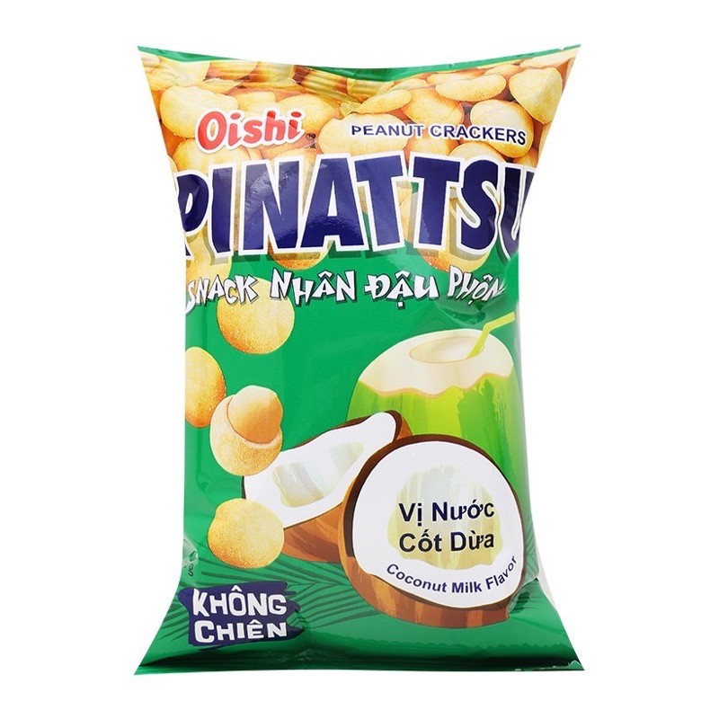 Combo 10 Gói Đậu Phộng Pinattsu Oishi 18gr Vị Mực Cay & Nước Cốt Dừa