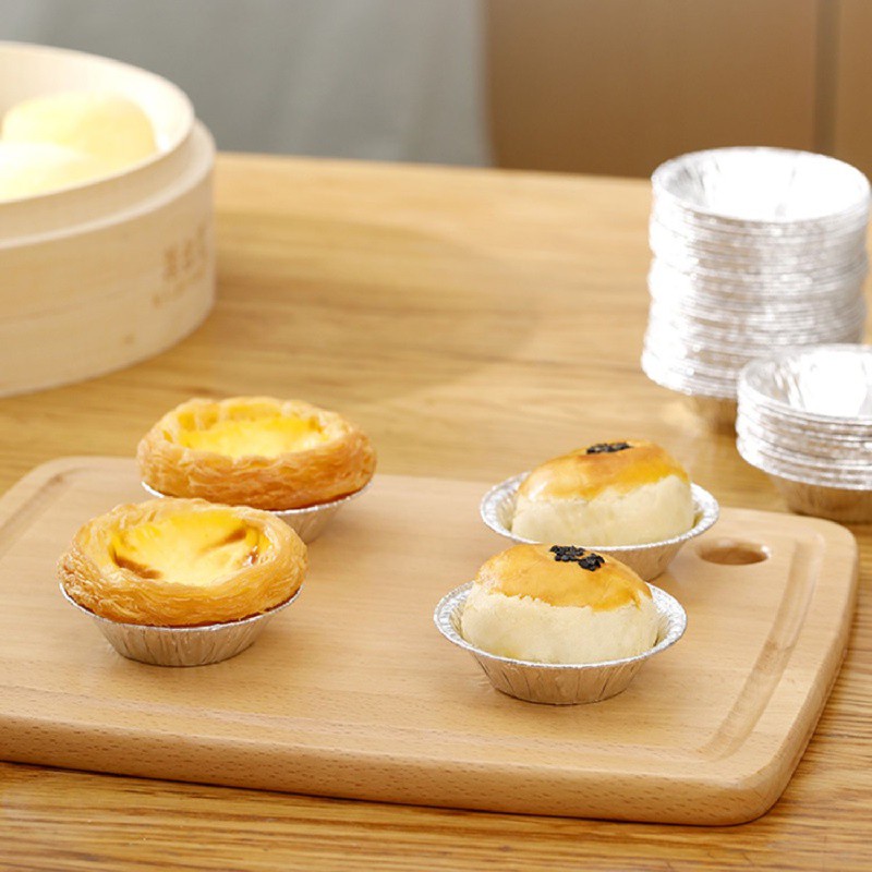 Giấy bạc đế bánh tart trứng bánh kem pateso giấy bạc nướng thức phẩm khuân nhôm nướng bánh MiibooShi MB32