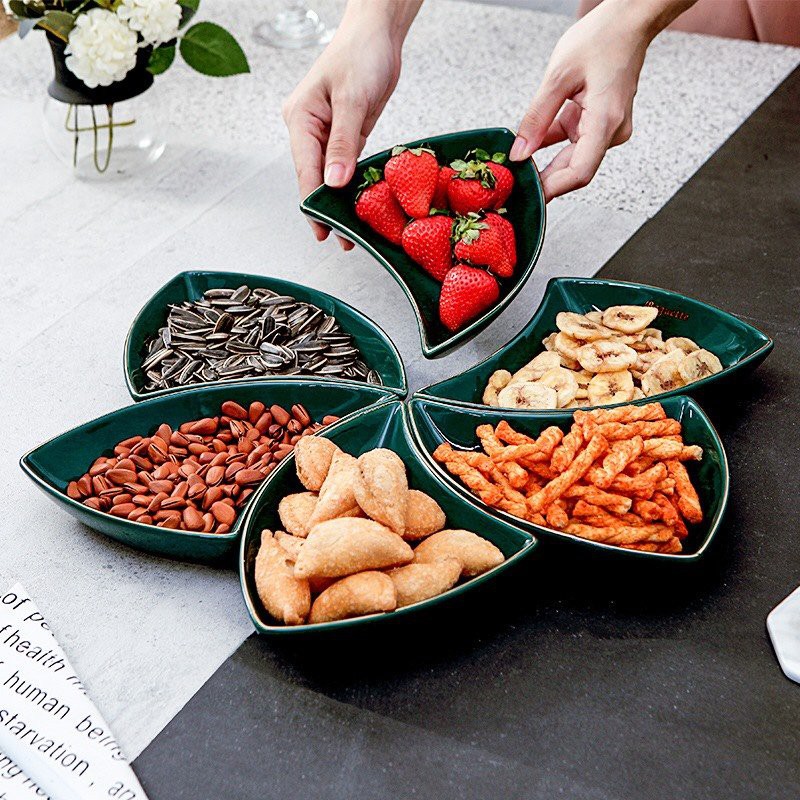 Bộ 6 đĩa cánh hoa mặt trời, dĩa sứ ghép hình độc đáo: 3.6.15