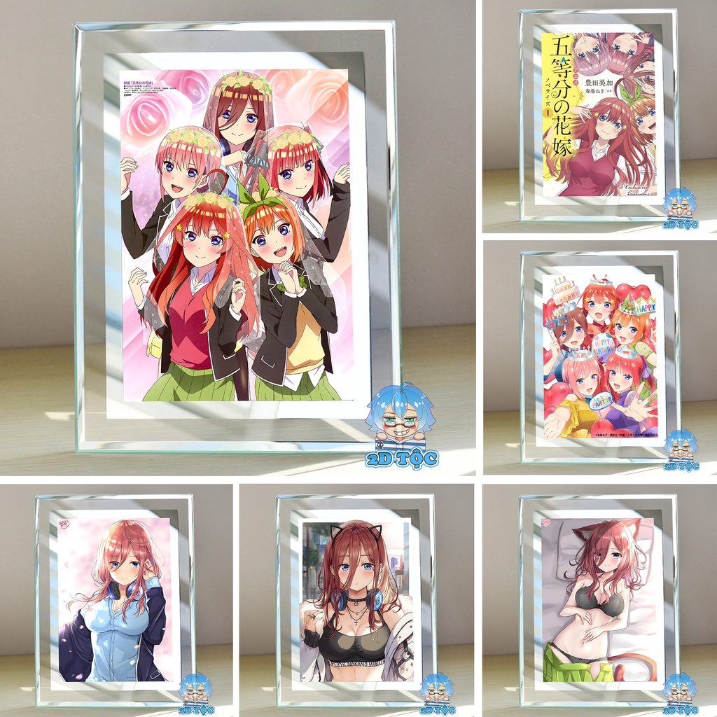 Khung kính để bàn Nakano Miku (2) Anime Manga NHÀ CÓ 5 NÀNG DÂU by 2D Tộc Shop