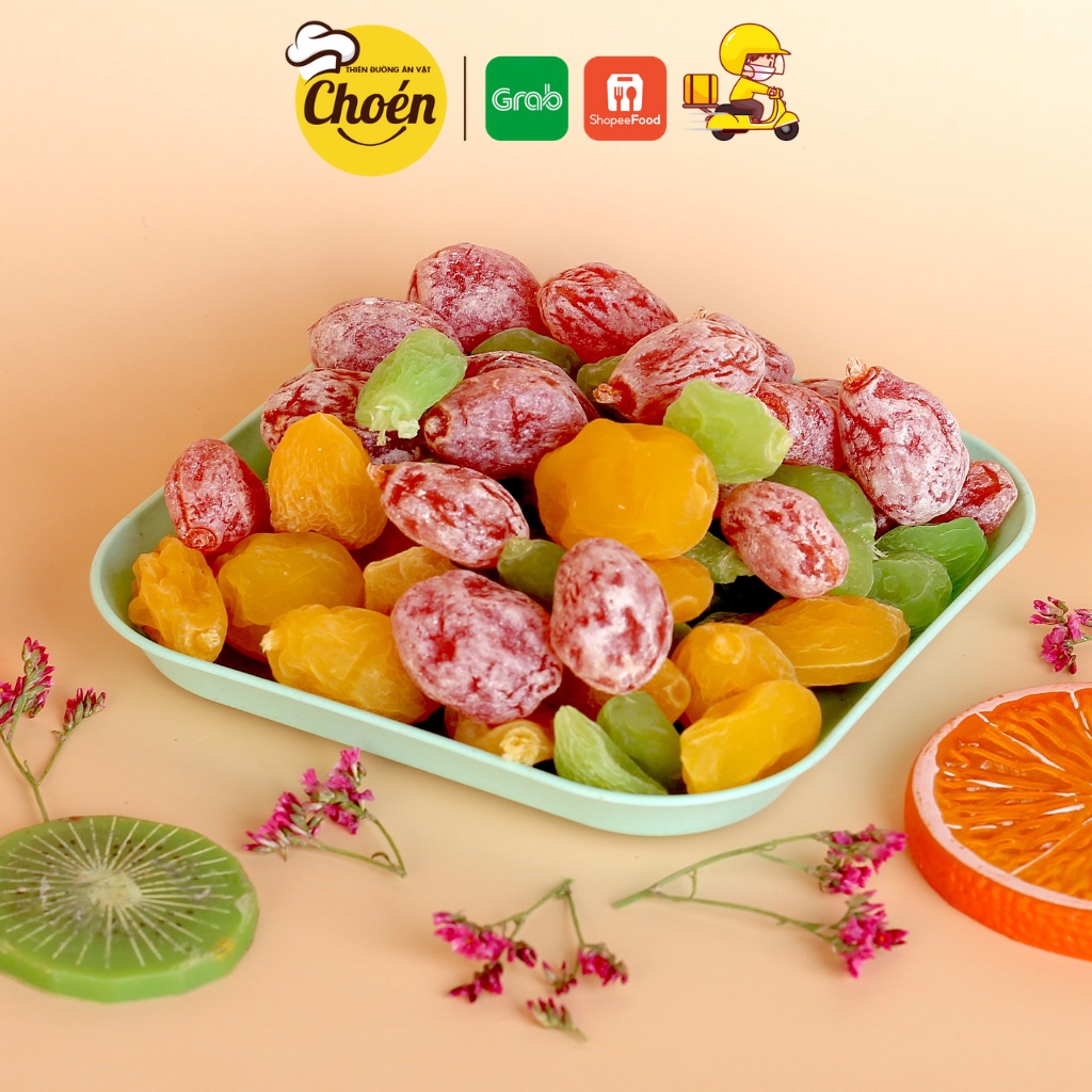 Ô Mai Đào Xí Muội 3 Màu 500g Không Hạt Dẻo Ngọt Choen42