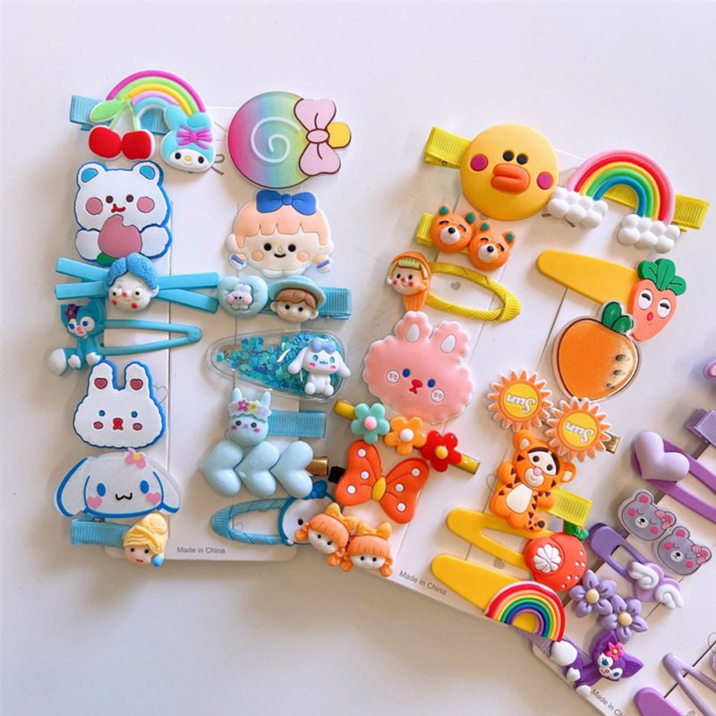 Set 14 Kẹp Tóc Không Đau Kiểu Công Chúa Dễ Thương Cho Bé Gái