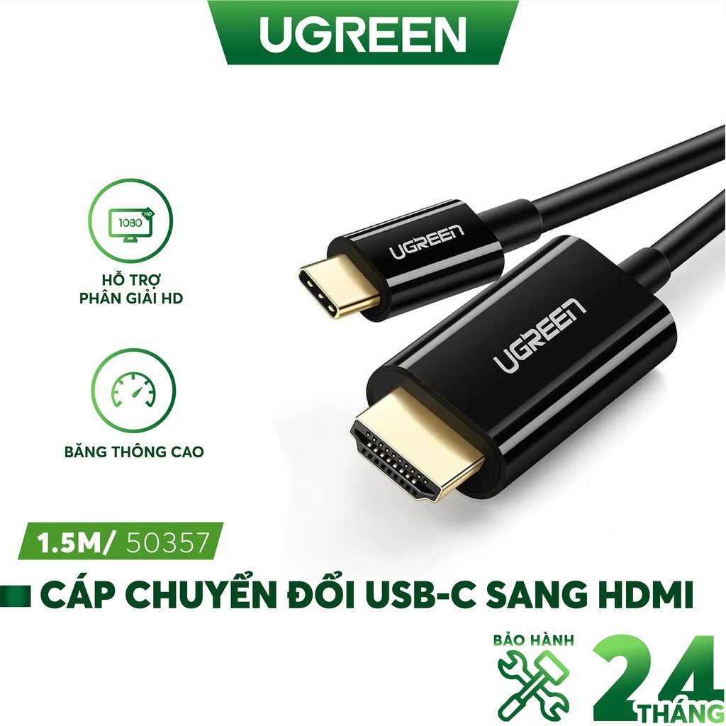 [Mã 2404EL10K giảm 10K đơn 20K] Cáp chuyển đổi USB-C sang HDMI 4K UGREEN MM121- Hãng phân phối chính thức