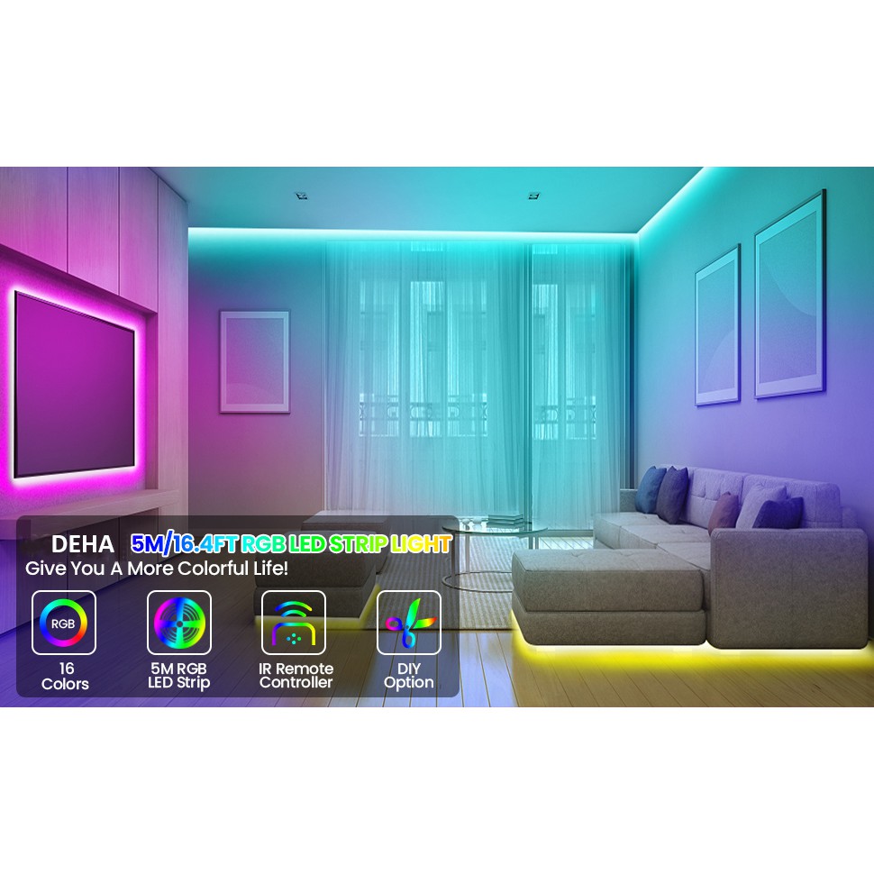 Combo bộ led 7 màu trang trí phòng, máy tính, ô tô