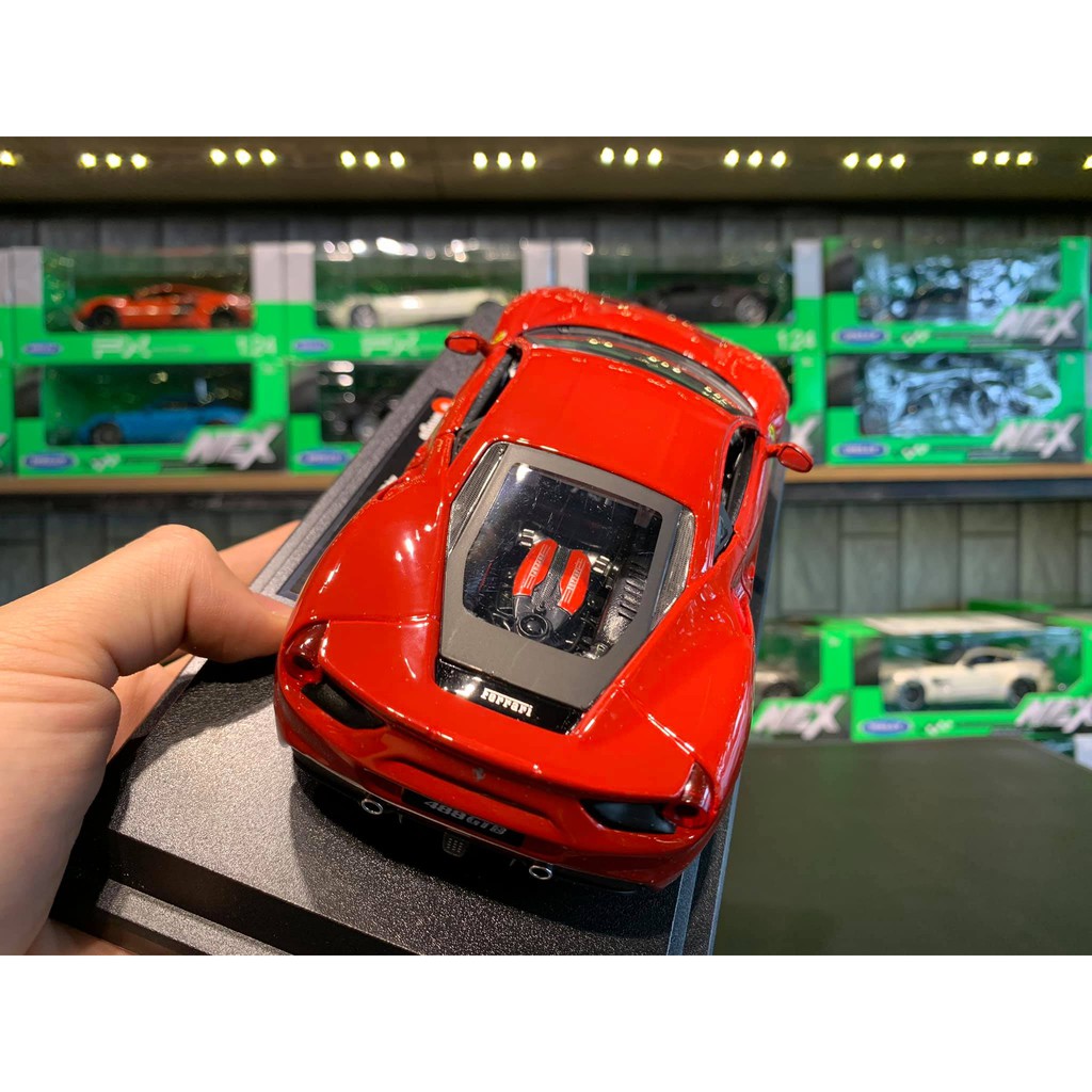 Xe mô hình siêu xe Ferrari 488 GTB tỉ lệ 1:24 hãng Burago màu đỏ