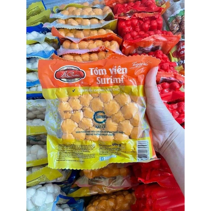 Tôm viên/cá viên/bò viên/ rau củ viên lacusina 500g ( Giao hàng HN)