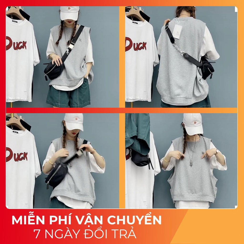 Áo Gile nữ Kiểu Hàn Quốc Áo vét thụng kiểu Gile mặt cười độc đáo N641