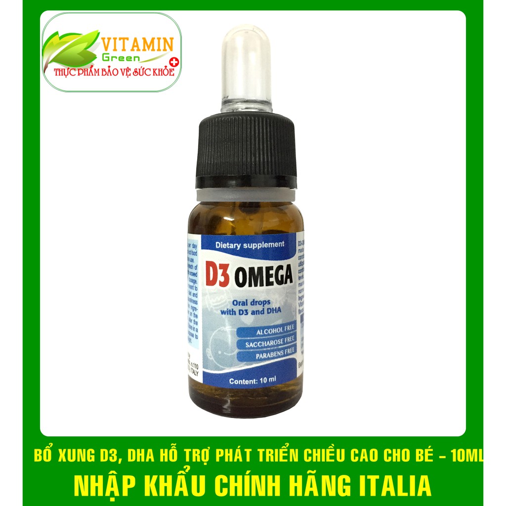 D3 OMEGA  BỔ XUNG D3, DHA HỖ TRỢ PHÁT TRIỂN CHIỀU CAO CHO BÉ 10ML |  NHẬP KHẨU CHÍNH HÃNG ITALIA