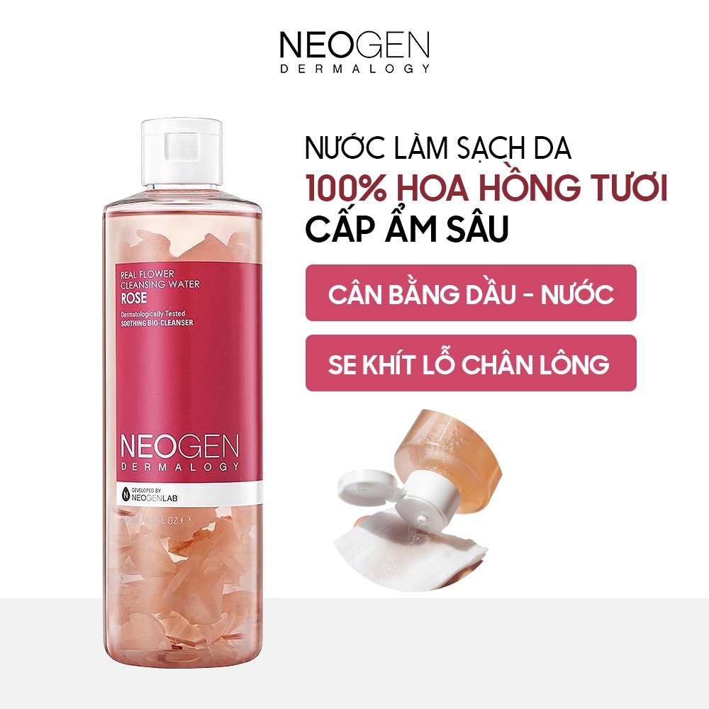 [Date 09/2022]Nước Tẩy Trang Hoa Hồng Làm Sạch Sâu, Siêu Cấp Ẩm Neogen Dermalogy Real Flower Cleansing Water Rose 300ml