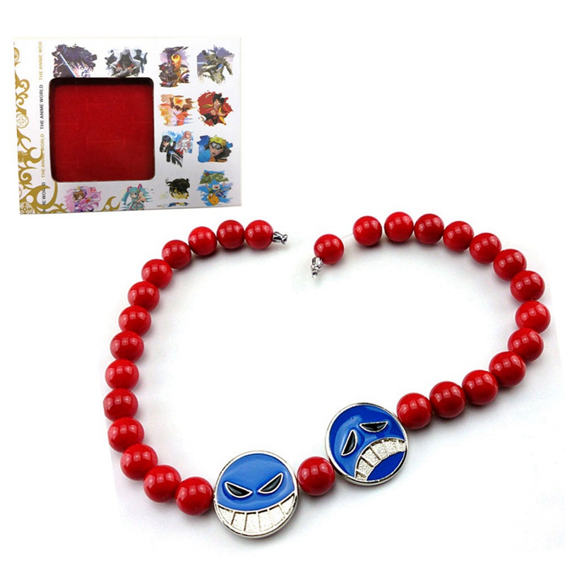 Tmdbyx Vòng tay chuỗi hạt màu đỏ phong cách One Piece cá tính