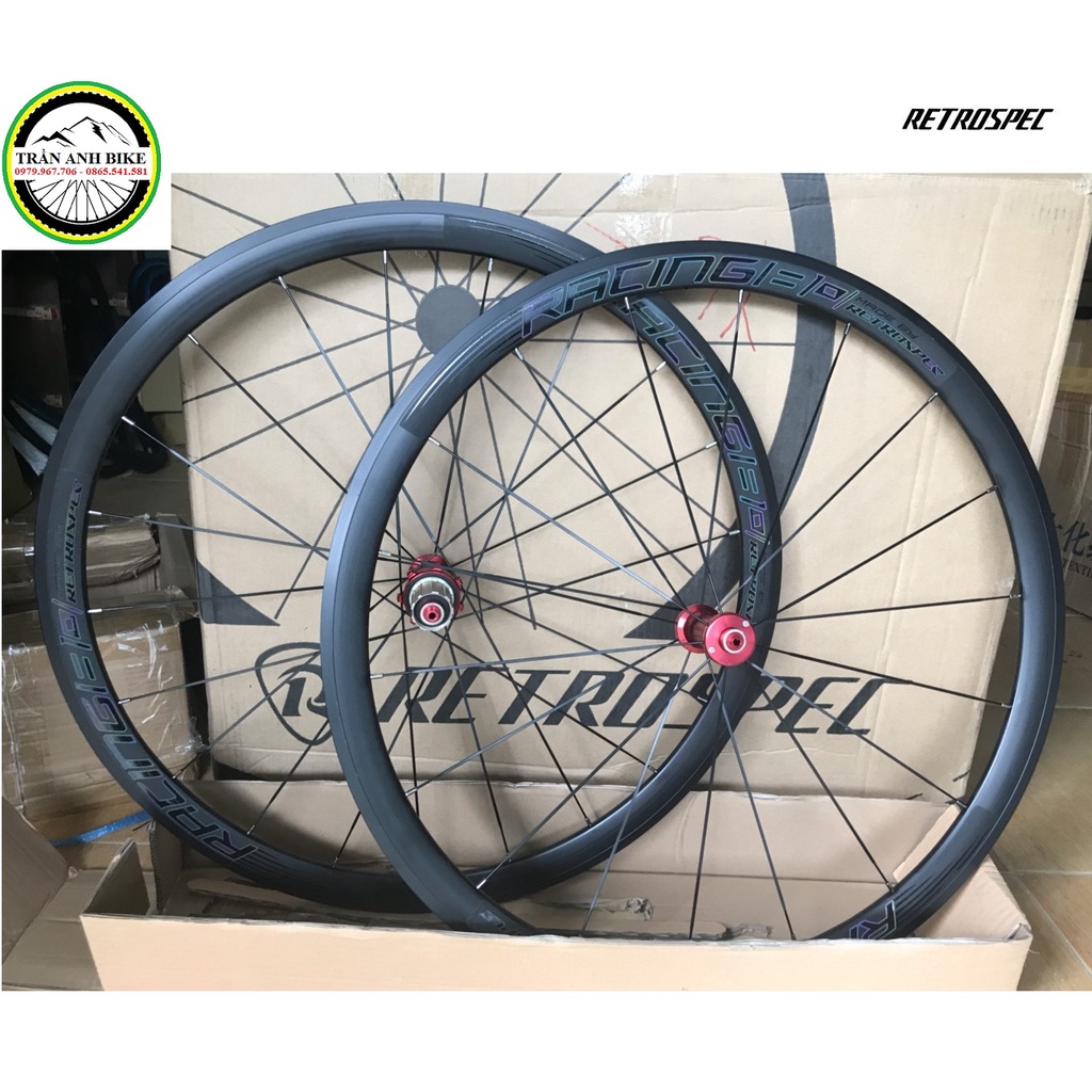 Bộ vành nhôm xe đạp road RETROSPEC RACING 700Cx36mm - phanh V