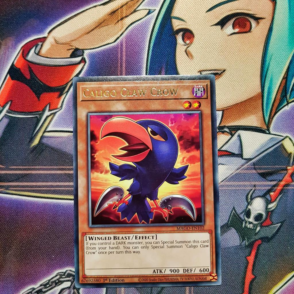 Thẻ bài Yugioh chính hãng | Caligo Claw Crow | MAGO Rare.