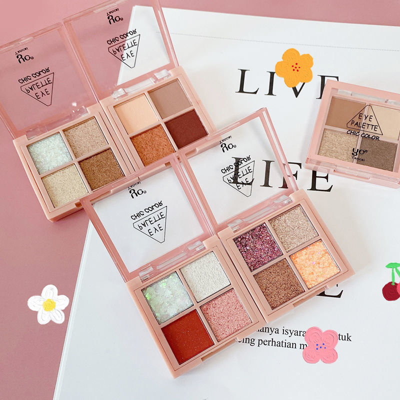 Bảng Phấn Mắt 4 Màu Ánh Nhũ Ngọc Trai Lấp Lánh Không Thấm Nước | BigBuy360 - bigbuy360.vn