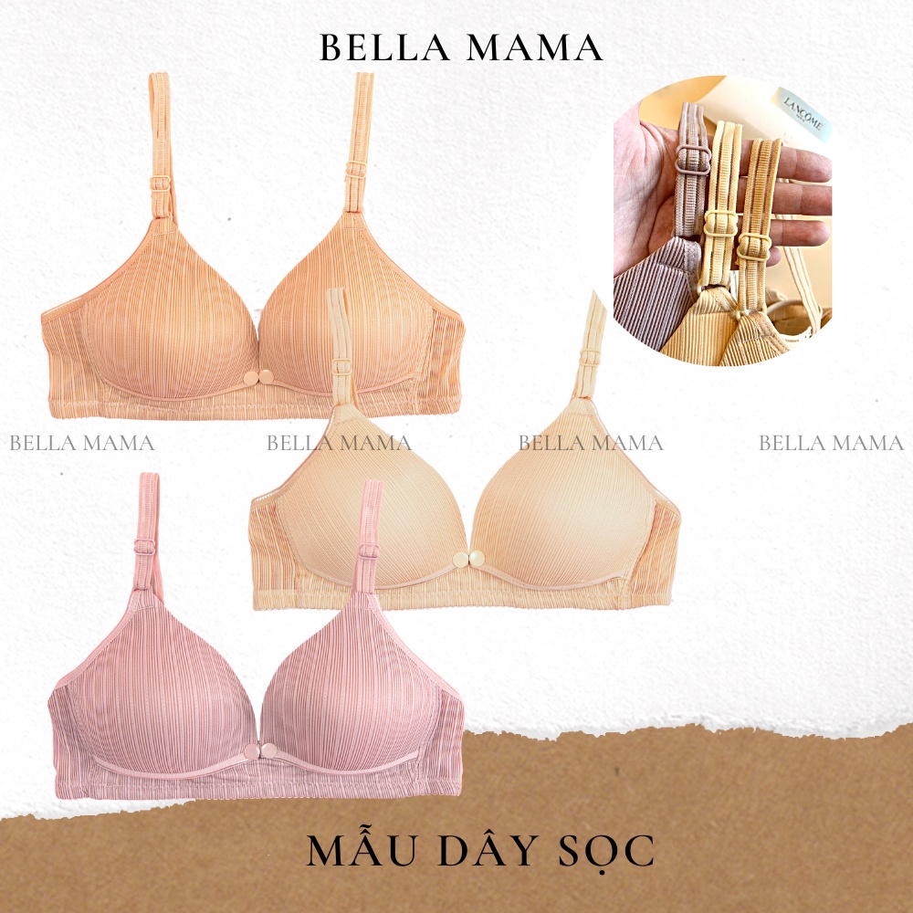Áo Lót Bầu Cho Con Bú Áo Ngực Sau Sinh Không Gọng Chống Chảy Xệ Chất Cotton Tăm Bella Mama A01