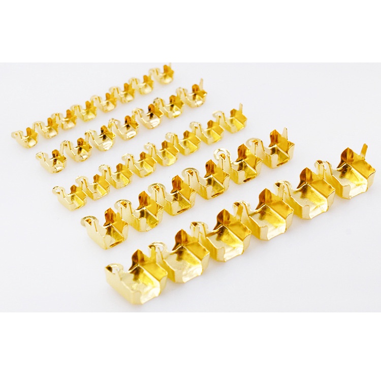 1786780 Set 10 Đầu Kẹp Dây Xích 2-4mm Mạ Vàng / Bạc Làm Trang Sức DIY 1786780