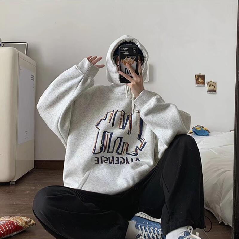 Áo Hoodie Thể Thao Tay Dài In Chữ Graffiti Phong Cách Hàn Quốc Thời Trang Mùa Đông Cho Nam Giới Size M-8XL