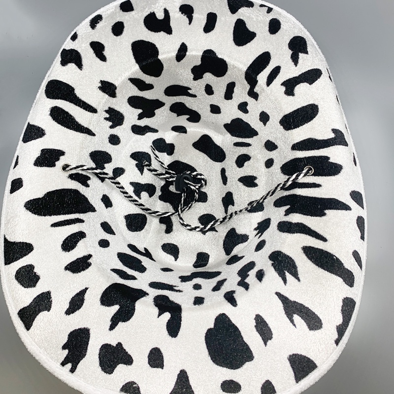 Mũ Cao Bồi In Họa Tiết Sữa Phong Cách Cao Bồi Phương Tây Cổ Điển Có Thể Điều Chỉnh Kích Cỡ