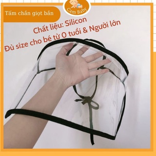 Tấm chắn giọt bắn Silicon trong suốt_Đủ size từ 0 tuổi trở lên