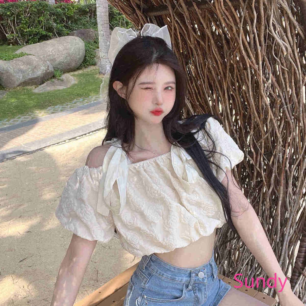 Áo Trễ Vai Tay Phồng Thời Trang Mùa Hè Dành Cho Nữ