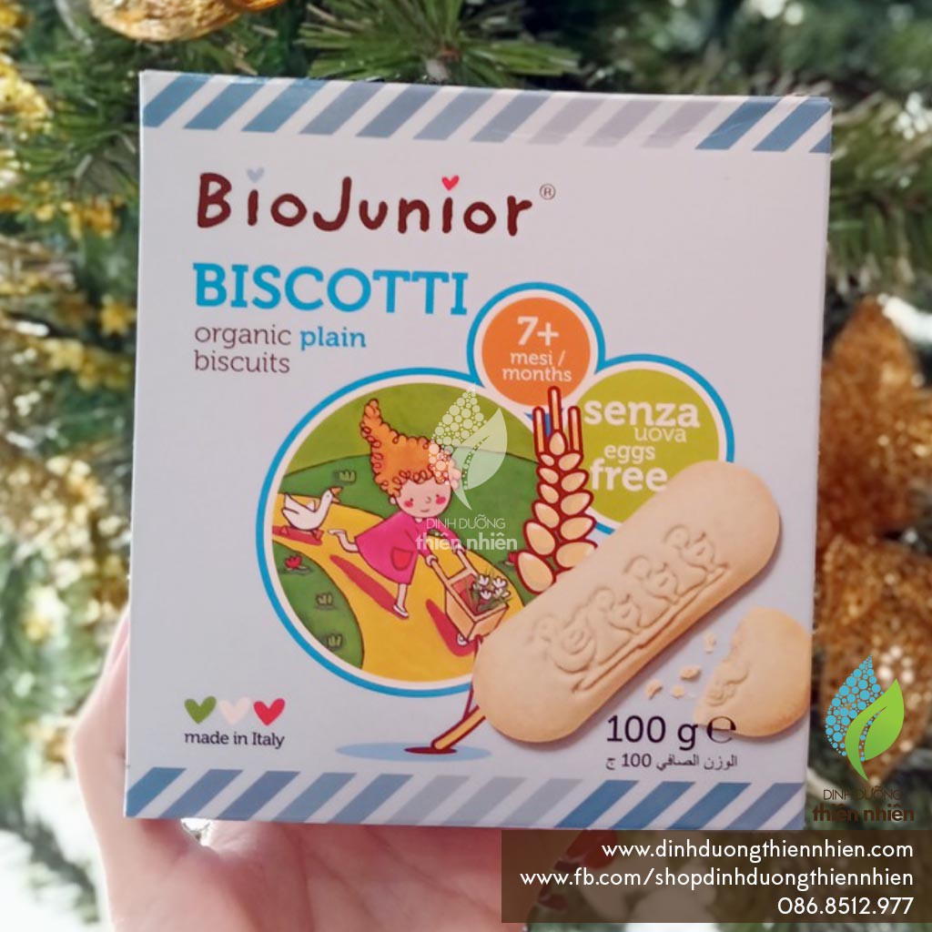 Các Loại Bánh Ăn Dặm Hữu Cơ Cho Bé Từ 7 Tháng Tuổi Bio Junior Organic Biscotti, 100g
