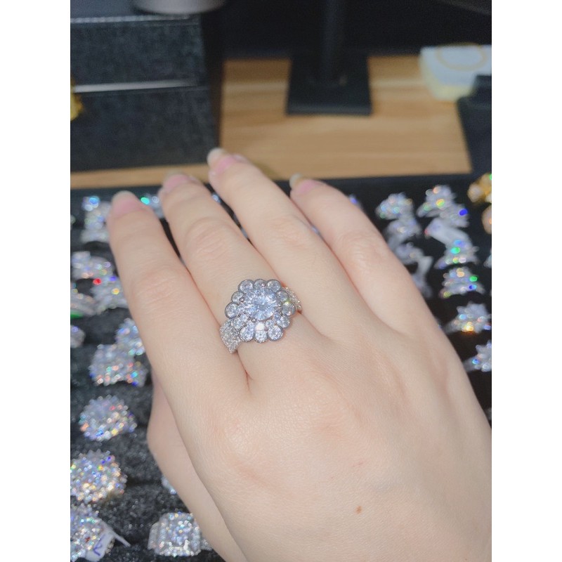 ẢNH THẬT + VIDEO♥️ Nhẫn đá nữ hoa đẹp sáng và có ảnh chụp thật