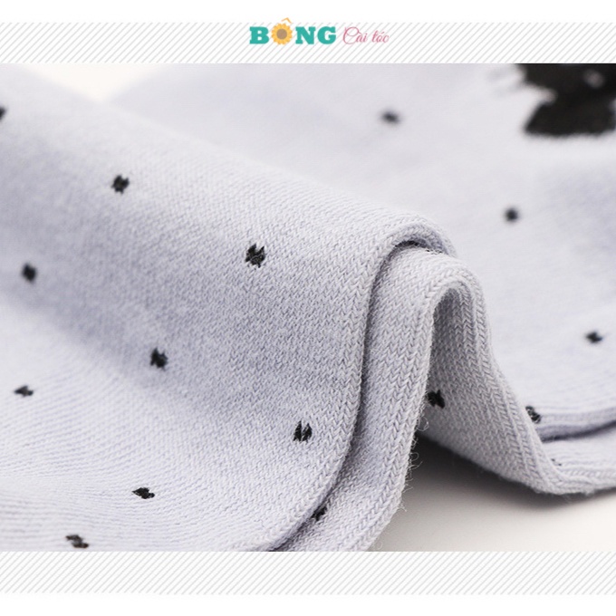 Tất nữ cổ ngắn họa tiết mèo đen thời trang phong cách Hàn Quốc TN20 - Vớ BÔNG Cài Tóc