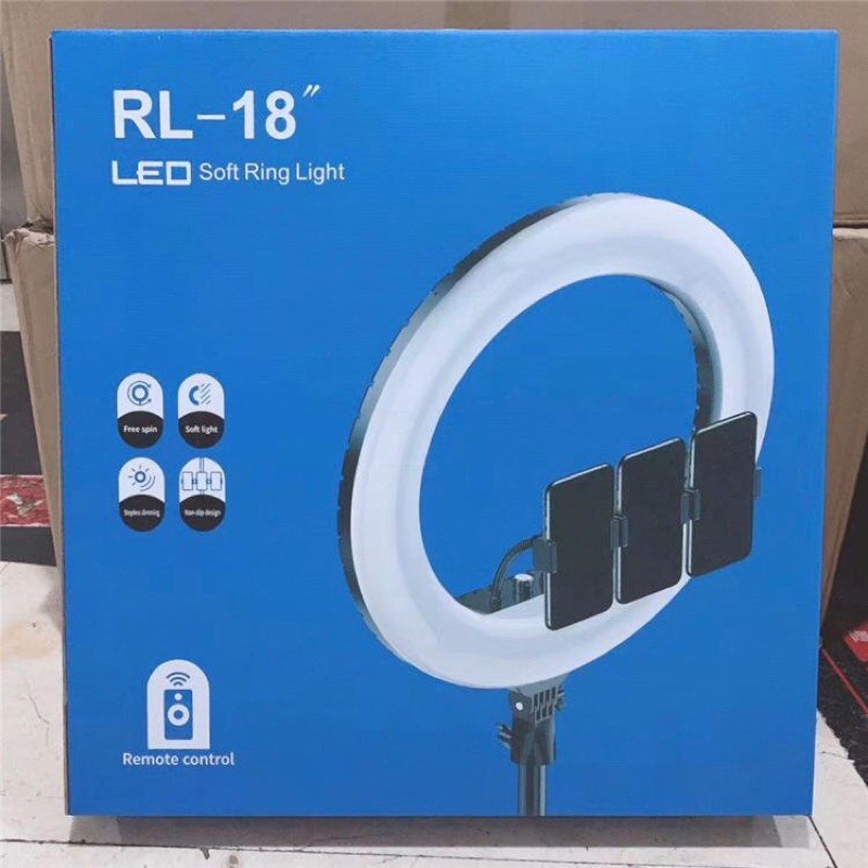 Đèn led livestream RL18 45cm hỗ trợ bán hàng, makeup, trang điểm, chụp ảnh với 3 chế độ ánh sáng siêu đẹp