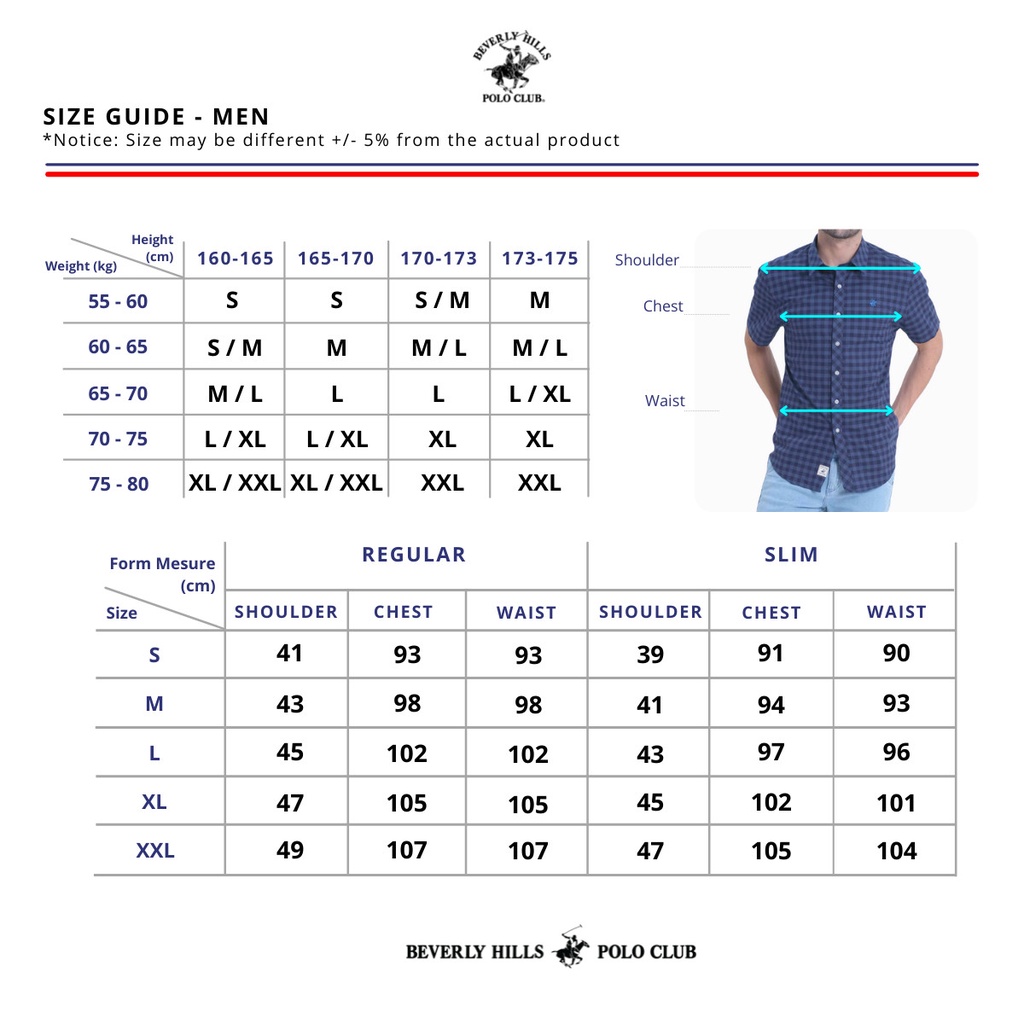 Beverly Hills Polo Club - Áo sơ mi Ngắn tay Nam Slim Fit Trắng WH- BHPC CMSSS22TL004