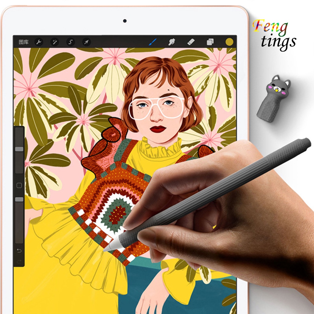 Vỏ bảo vệ bằng silicon mềm chống rơi chống thất lạc cho bút cảm ứng Apple Pencil 2