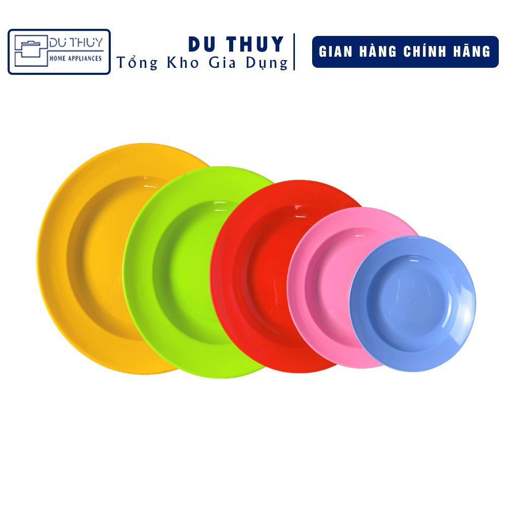 Dĩa Tròn Nhiều Màu Sắc: Đỏ, Vàng, Dương, Hồng, Bằng Nhựa Dẻo Loại I Không Mùi, Nhiều Size Tiện Dụng Giá Tốt