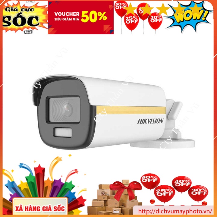 Camera DS-2CE12DF3T-FS TVI Hik 2MP Thân Sắt To Có Màu đèn trợ sáng 40m CHỐNG NGƯỢC SÁNG THỰC CÓ MIC kholinhkienmayin