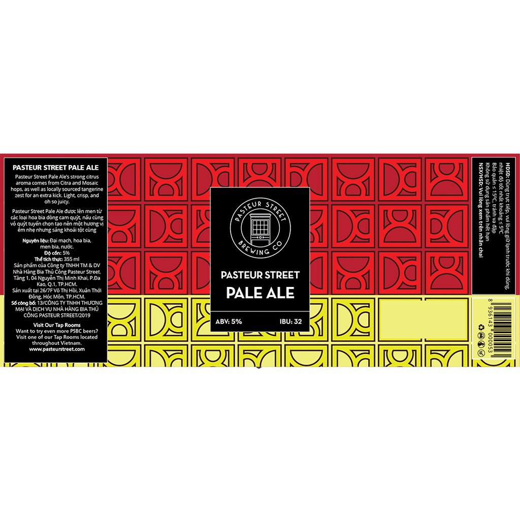Bia Pasteur Street Pale Ale chai 330ml