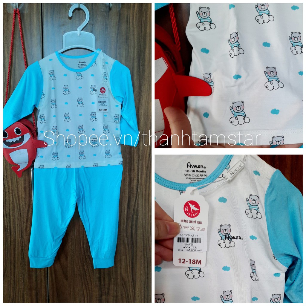 💥10 mẫu💥Bộ dài tay Avaler cho bé xanh,hồng,ghi 7-15kg