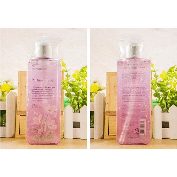 Sữa tắm sáng da, ẩm mịn The Face Shop Perfume Seed Rich Creamy Shower Gel (300ml)