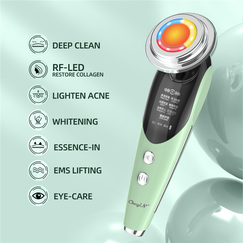 Máy mát xa da mặt CkeyiN MR528 7 trong 1 có đèn LED giúp hỗ trợ cải thiện quầng thâm và nếp nhăn / nâng da mặt | BigBuy360 - bigbuy360.vn