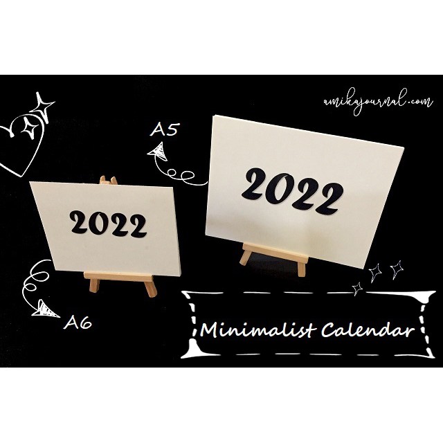 Lịch năm 2022 có âm lịch -MINIMALIST CALENDAR BY amika - Giá vẽ gỗ mini trang trí bàn học (MIỄN PHÍ in tên riêng, quote)