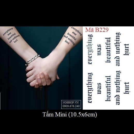 Hình xăm dán chữ B229