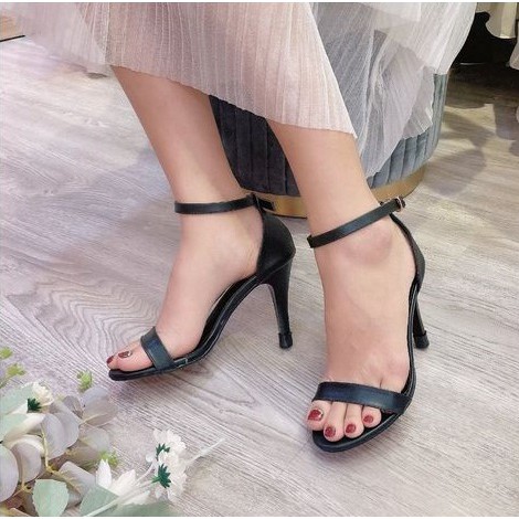 Giày sandal nữ cao gót 7 phân quai mảnh gót vuông mũi bo tròn thời trang hàn quốc đẹp cao cấp  mã sản phẩm DG97