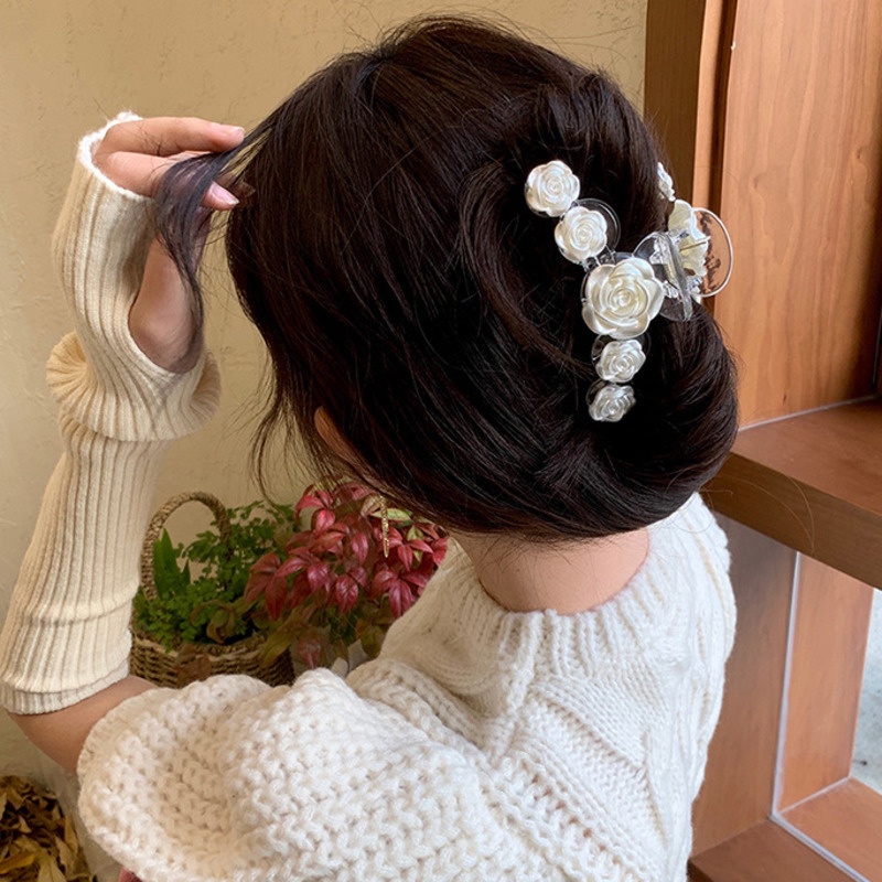 Kẹp Tóc Hình Hoa Trong Suốt Phong Cách Hàn Quốc Ngọt Ngào Cho Nữ