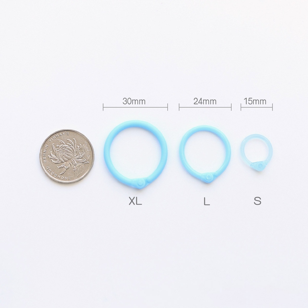 Set 30/16/8 Vòng Khóa Tròn Rời Màu Sắc Ngẫu Nhiên Chuyên Dụng Làm Sổ Tay/ Sổ Tay DIY